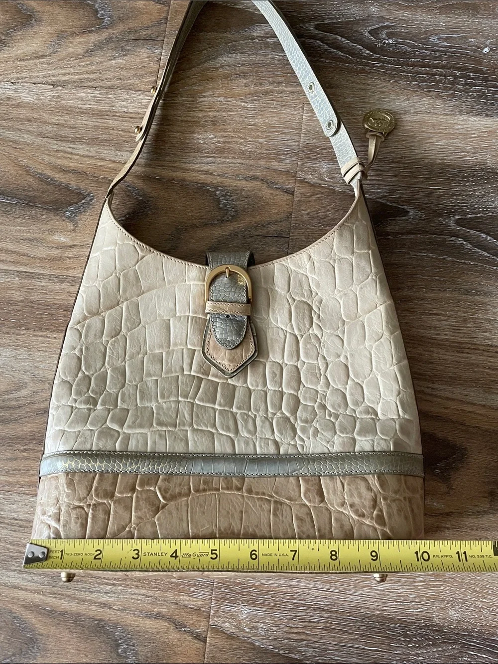 Brahmin Kendall Tri Color Cream Hobo Shoulder Bag